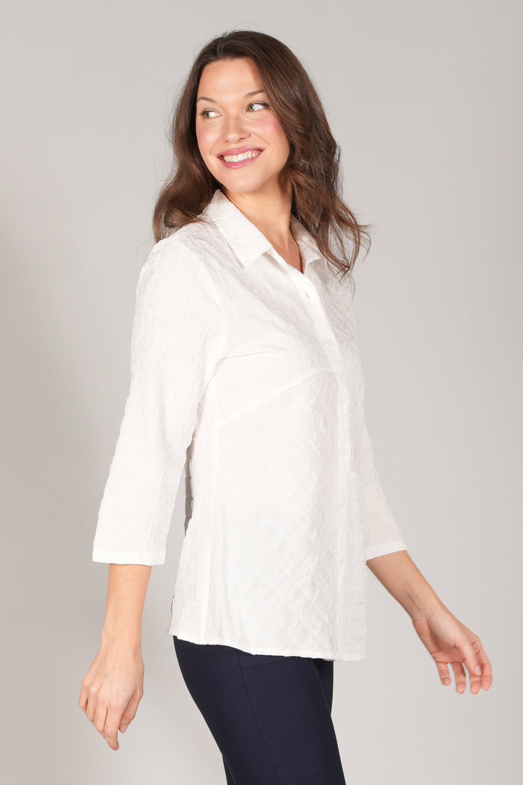 BLOUSE 3/4 SLV AVEC JACQUARD