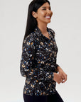 Blouse à imprimé floral à manches longues et décolleté en V de la nouvelle collection Linea Domani chez Boutiques Marise