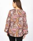 Blouse à imprimé paisley de Linea Domani, 100% viscose, idéale pour toutes les occasions, disponible chez Boutiques Marise