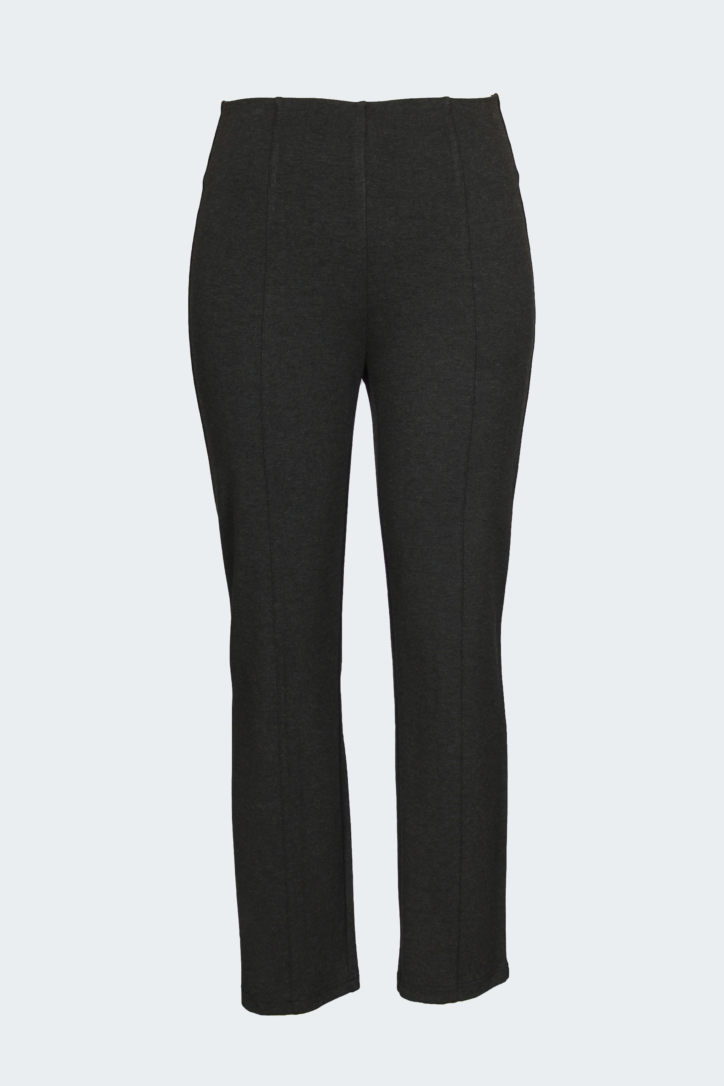 Pantalon slim gris en tissu extensible, composé de 68% de rayonne, 27% de nylon et 5% de spandex,  de la collection Linea Domani chez Boutiques Marise.