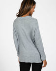 V-NECK KNIT HAUT AVEC BOUTONS