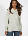 V-NECK KNIT HAUT AVEC BOUTONS