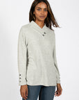 V-NECK KNIT HAUT AVEC BOUTONS