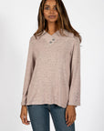 V-NECK KNIT HAUT AVEC BOUTONS