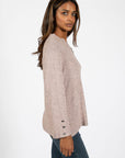 V-NECK KNIT HAUT AVEC BOUTONS